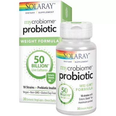 Solaray Mycrobiome Probiotic Weight Formula - 30 vegcaps