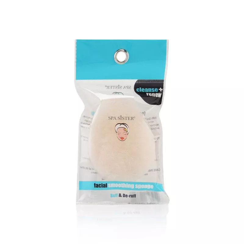 Spa Sister Buff & De-Ruff Facial Smoothing Sponge White