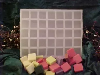 Square Candle Chunk Embeds 35 Cavity Silicone Mold 6077