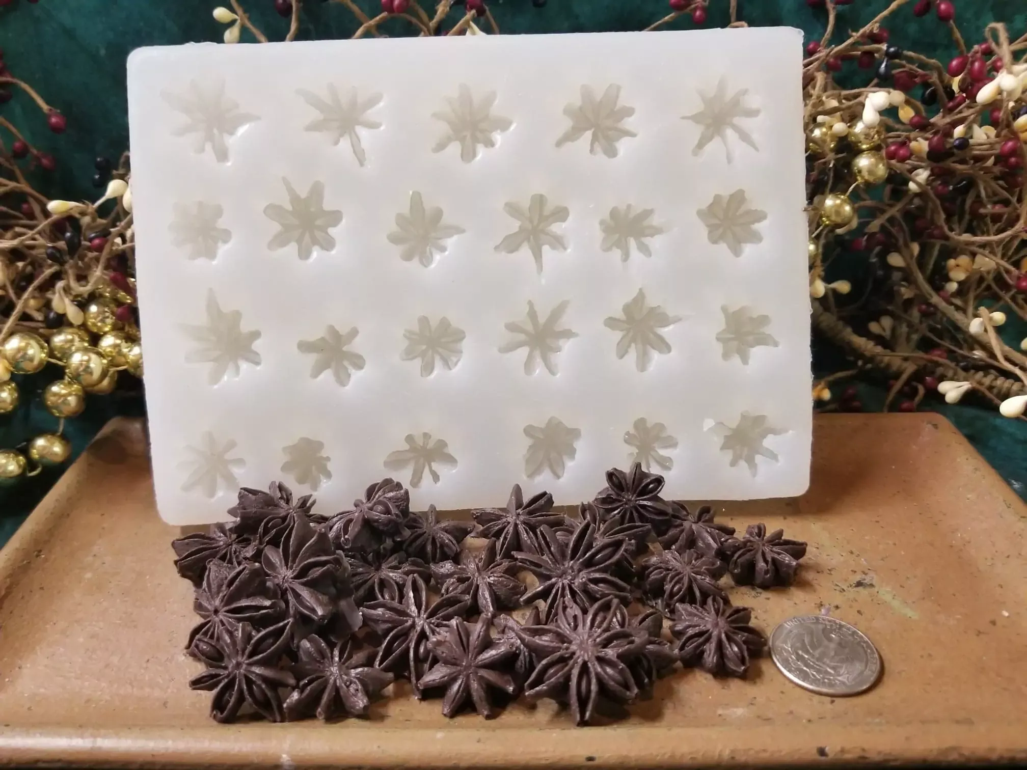 Star Anise 23 Cavity Embed Silicone Mold 2275
