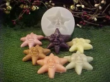 Star With Face Embed 1 Cavity Silicone Mold 2529