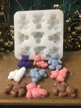 Stitch Primmy Baby Bear Embeds 9 Cavity Silicone Mold 861