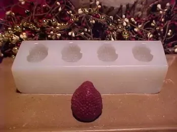 Strawberry Medium Embeds 4 Cavity Silicone Mold 5143