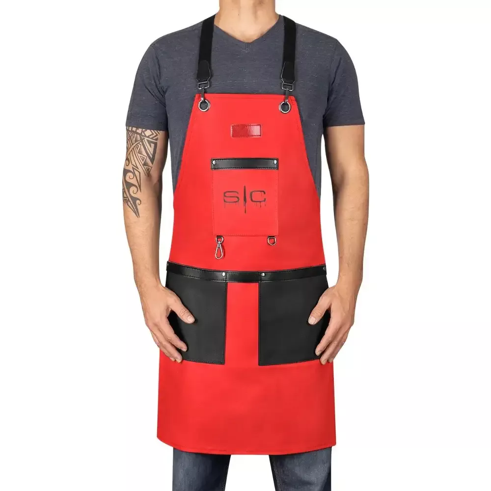 StyleCraft Red and Black Barber Apron
