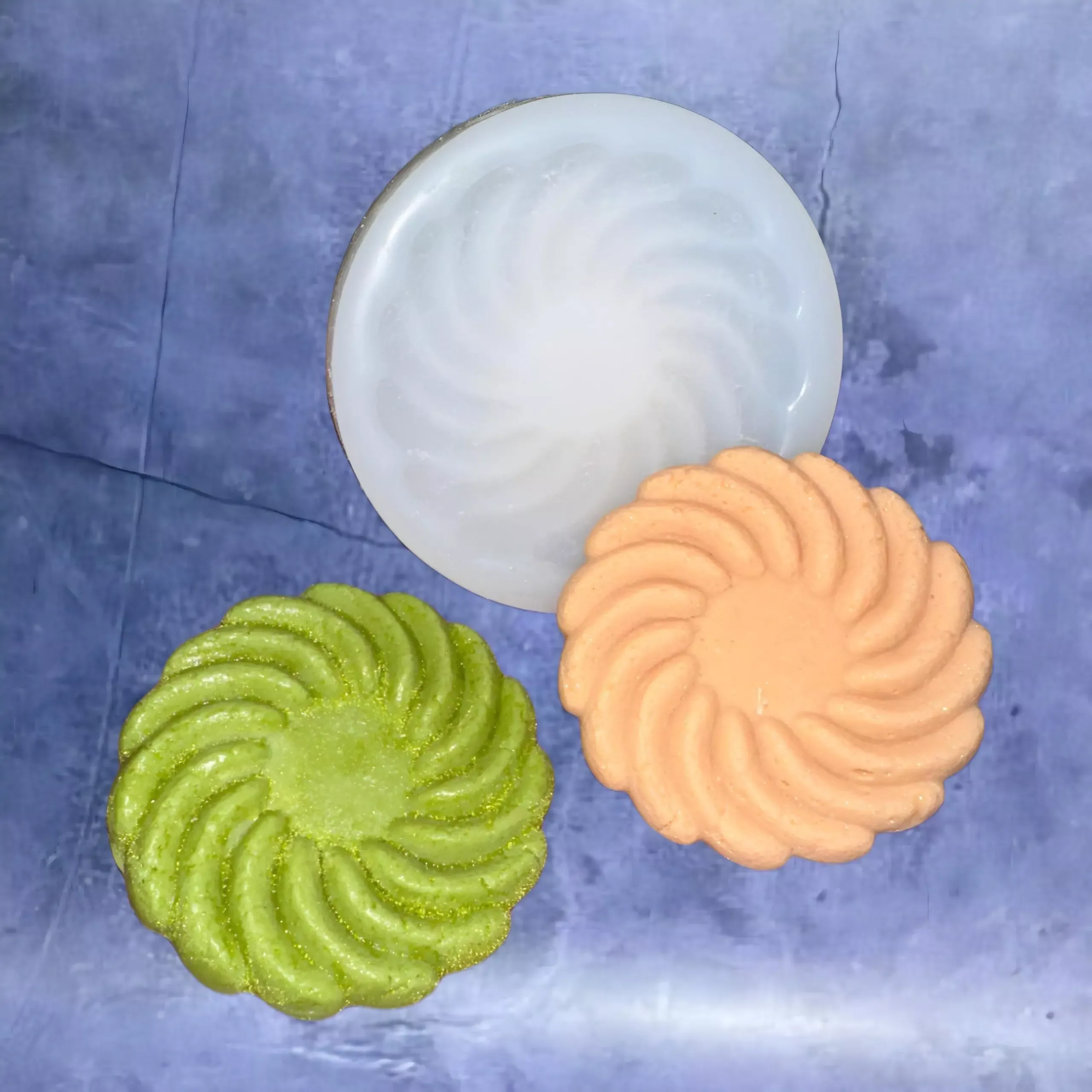 Swirl Cookie Small Soap 1 Cavity Silicone Mold 2127