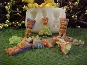Tiki Fun Embeds 3 Cavity Silicone Mold 5292