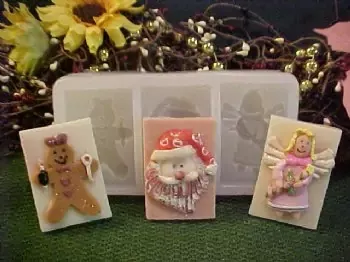 Tis the Season Small Soaps 3 Cavity Silicone Mold 1660