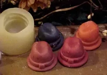 Top Hat Embeds 4 Cavity Silicone Mold 5094