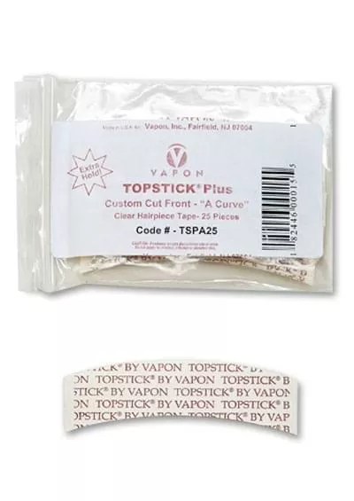 TOPSTICK PLUS [Custom Cut “A” Curve | Clear Hairpiece Tape | Self Adhesive]