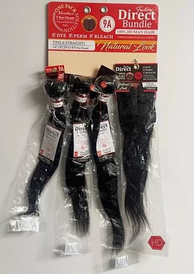 TPSL4 [Straight 3 Bundle Pack + Closure | 100% Human Hair]