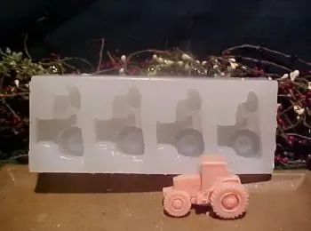 Tractor Embeds 4 Cavity Silicone Mold 445