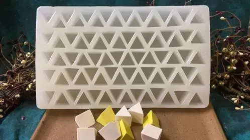 Triangle Embeds 78 Cavity Silicone Mold 6073
