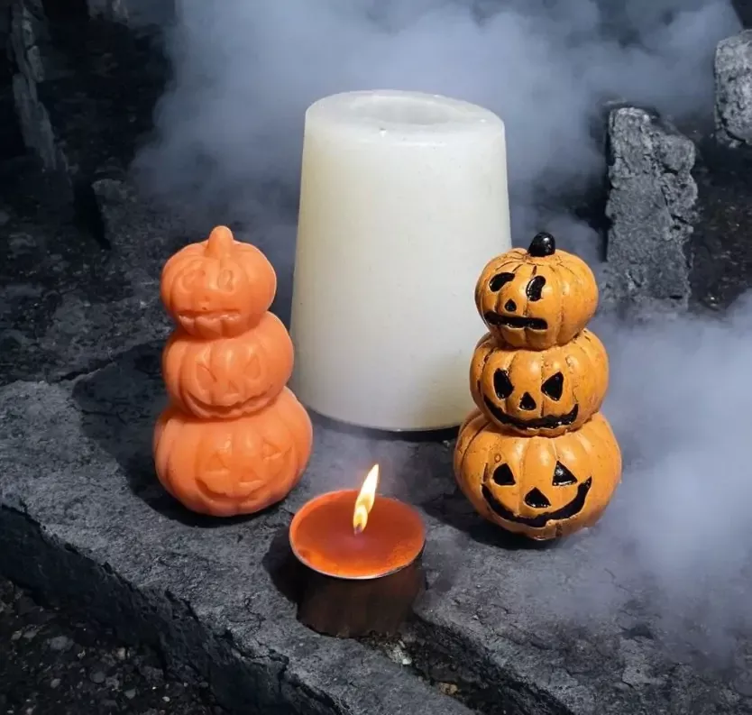 Triple Jack o’ Lantern Tart 1 Cavity Silicone Mold 1830