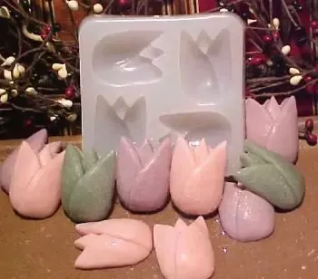 Tulip Embeds 4 Cavity Silicone Mold 771