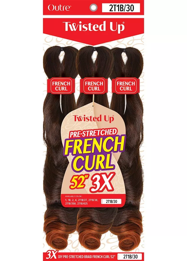 Twisted Up Pre-stretched Braid 52″ 3X FRENCH CURL