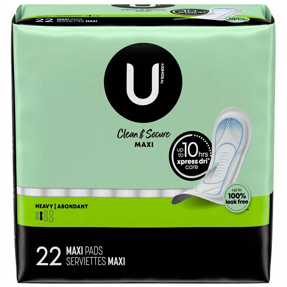 U by Kotex Clean & Secure Pads - Heavy / 22 Maxi Pads