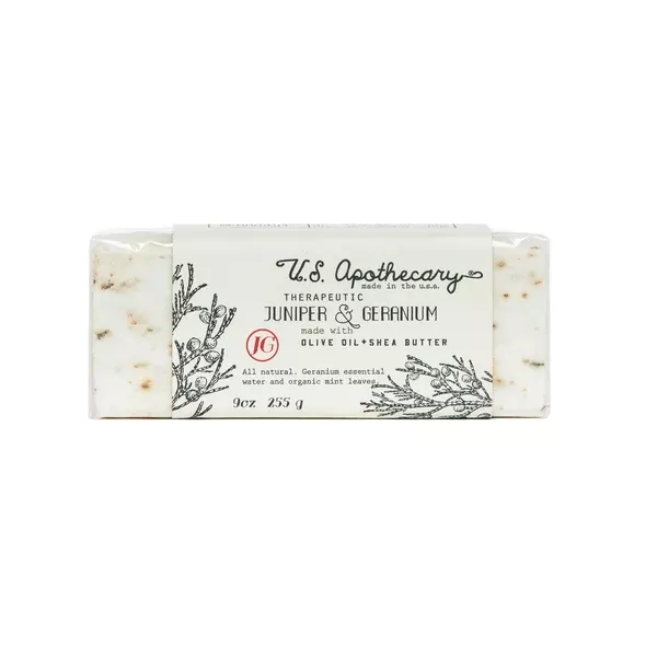 U.S. APOTHECARY JUNIPER & GERANIUM TRIPLE MILLED BAR SOAP