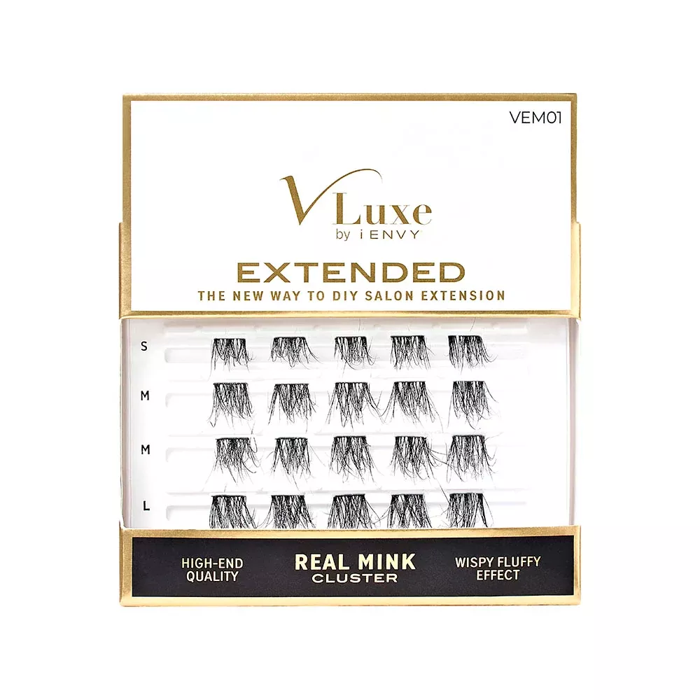 VLUXE BY IENVY EXTENDED REAL MINK CLUSTER LASHES #01- [VEM01]