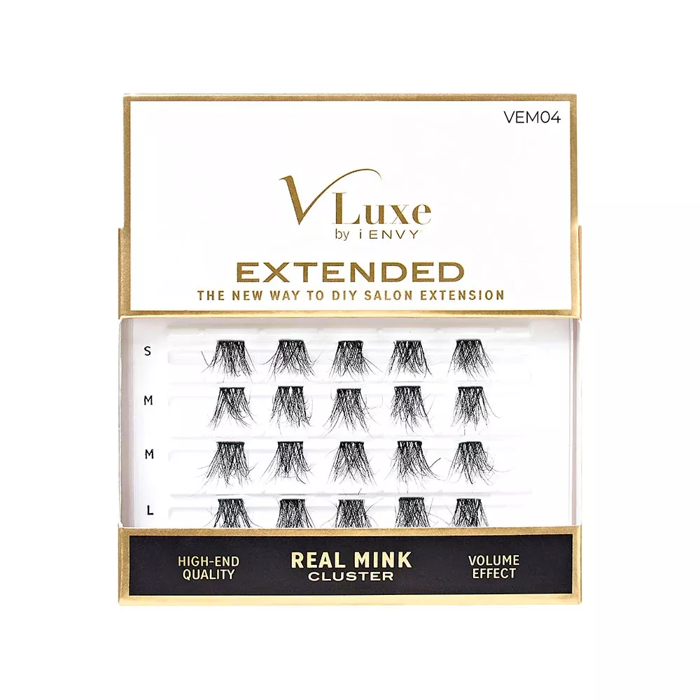 VLUXE BY IENVY EXTENDED REAL MINK CLUSTER LASHES #04- [VEM04]