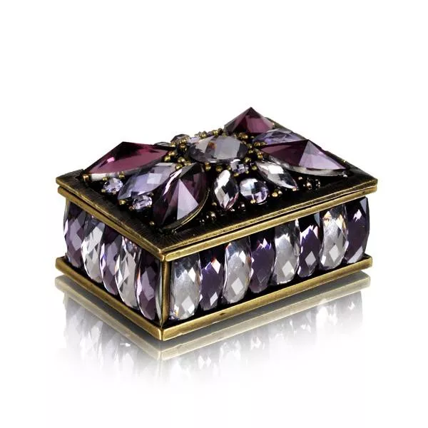 Welforth Purple Stone Trinket Box Model No. J-1011