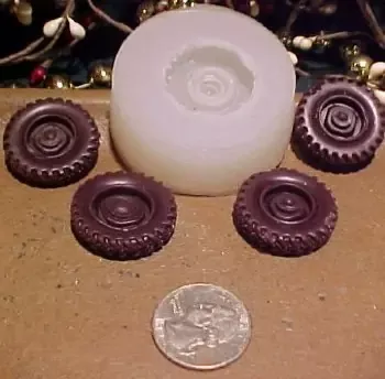 Wheel Embed 1 Cavity Silicone Mold 2520