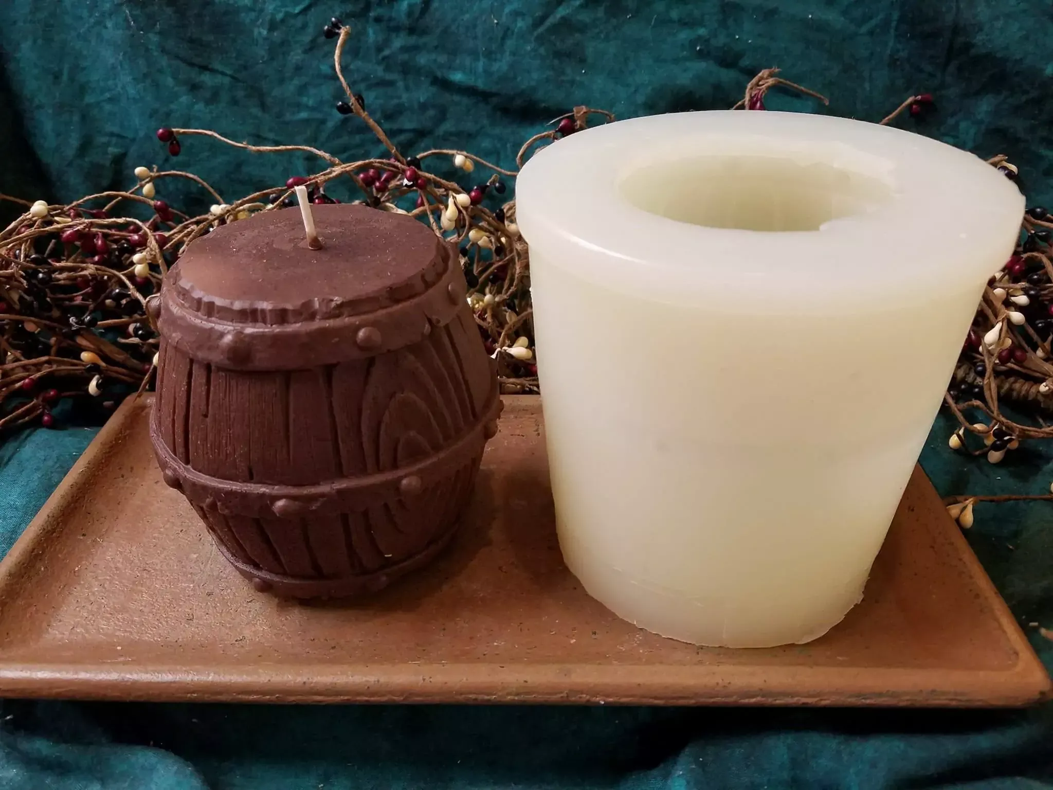 Whiskey Barrel Candle 1 Cavity Silicone Mold 1454