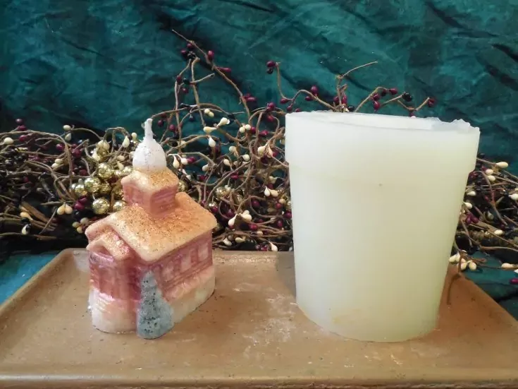 Winter School House Candle 1 Cavity Silicone Mold 1372