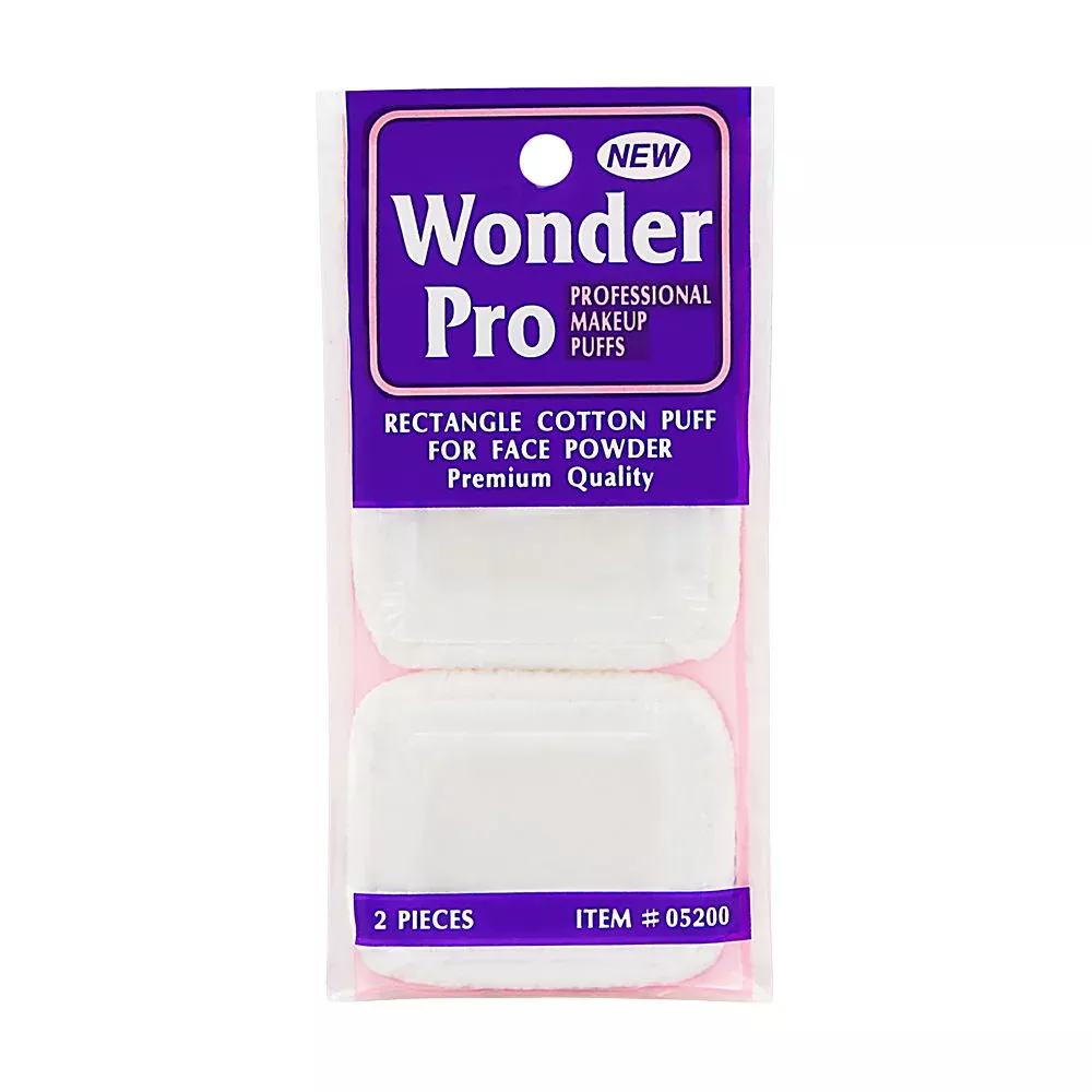 Wonder Pro Rectangle Cotton Puff For Face Powder 2 Pieces