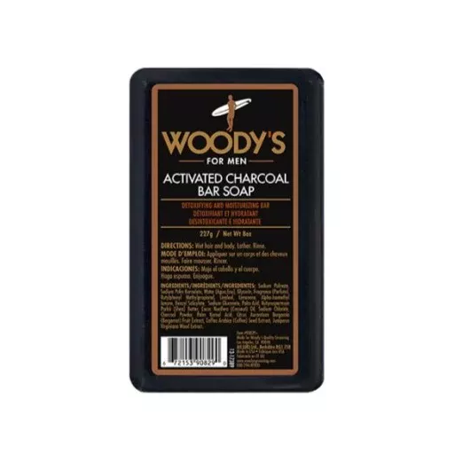 Woody’s Activated Charcoal Bar Soap for Men