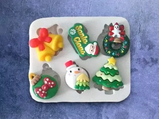 X-mas Fun Embeds 6 Cavity Silicone Mold 5012
