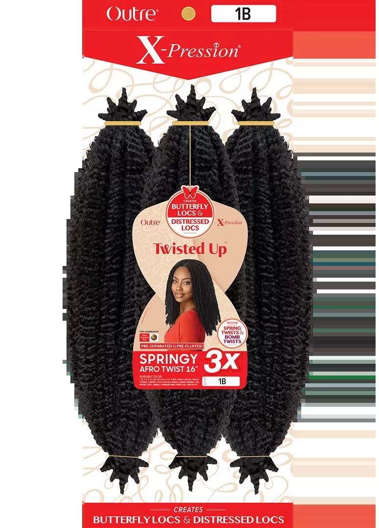 X-Pression Twisted Up Springy Afro Twist 16″