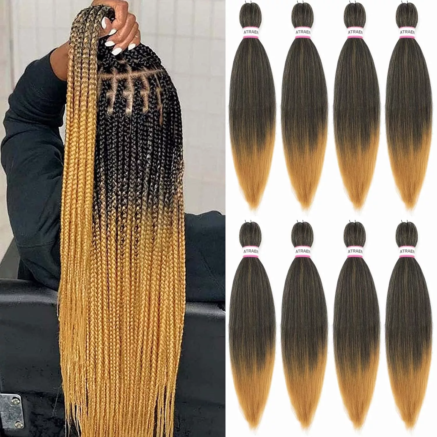 Yaki Straight Braiding 18″- Gold / Amazing Collection