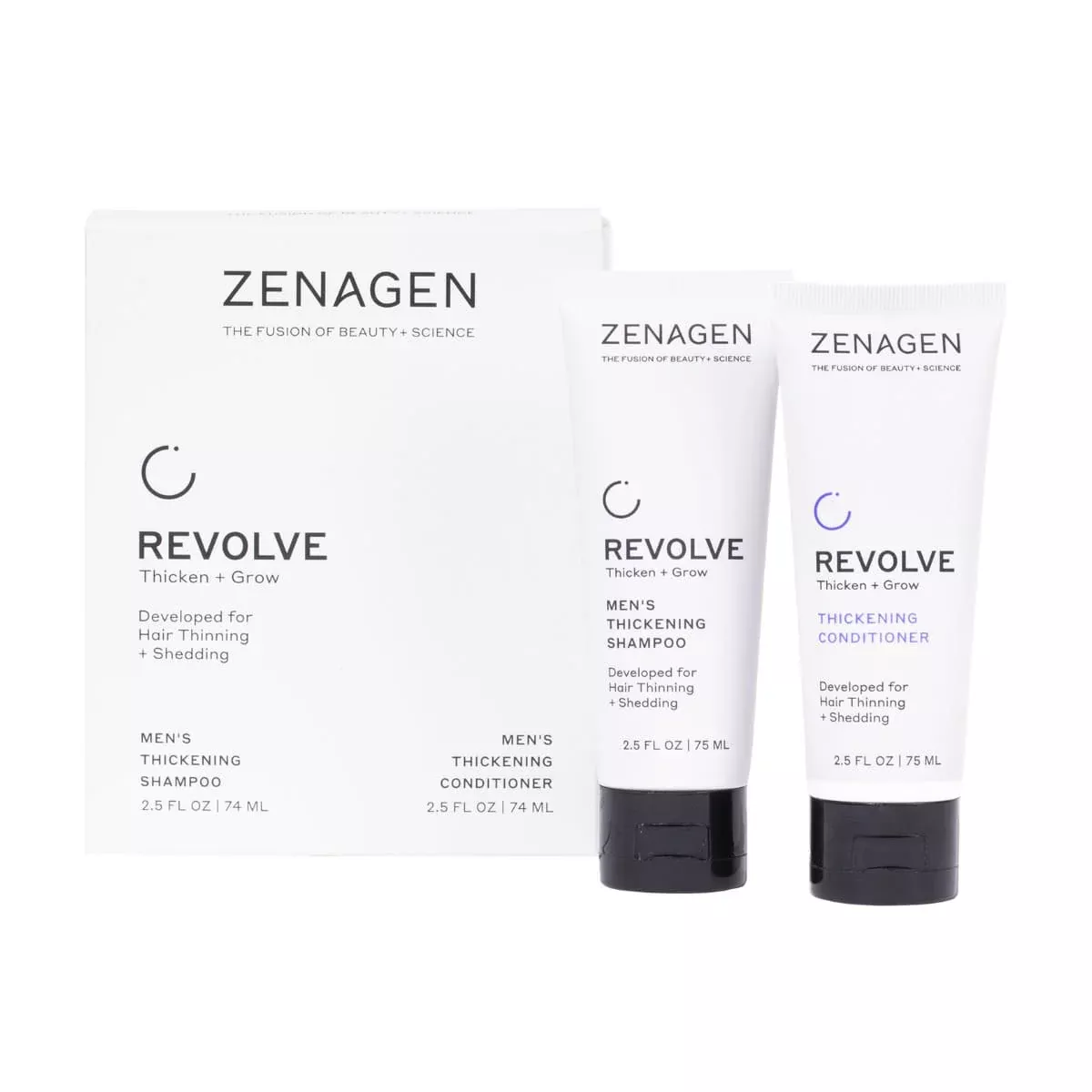 Zenagen Revolve Men’s Thickening Shampoo and Conditioner Travel Kit