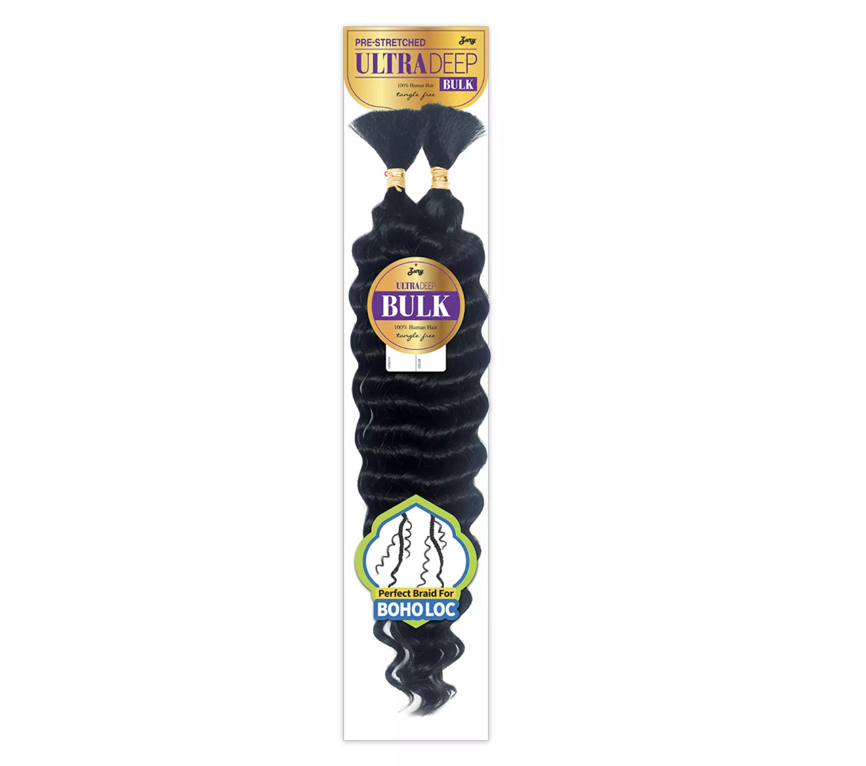Zury Pre-Stretched Ultra Deep Bulk 100% Human Braiding Hair 18"