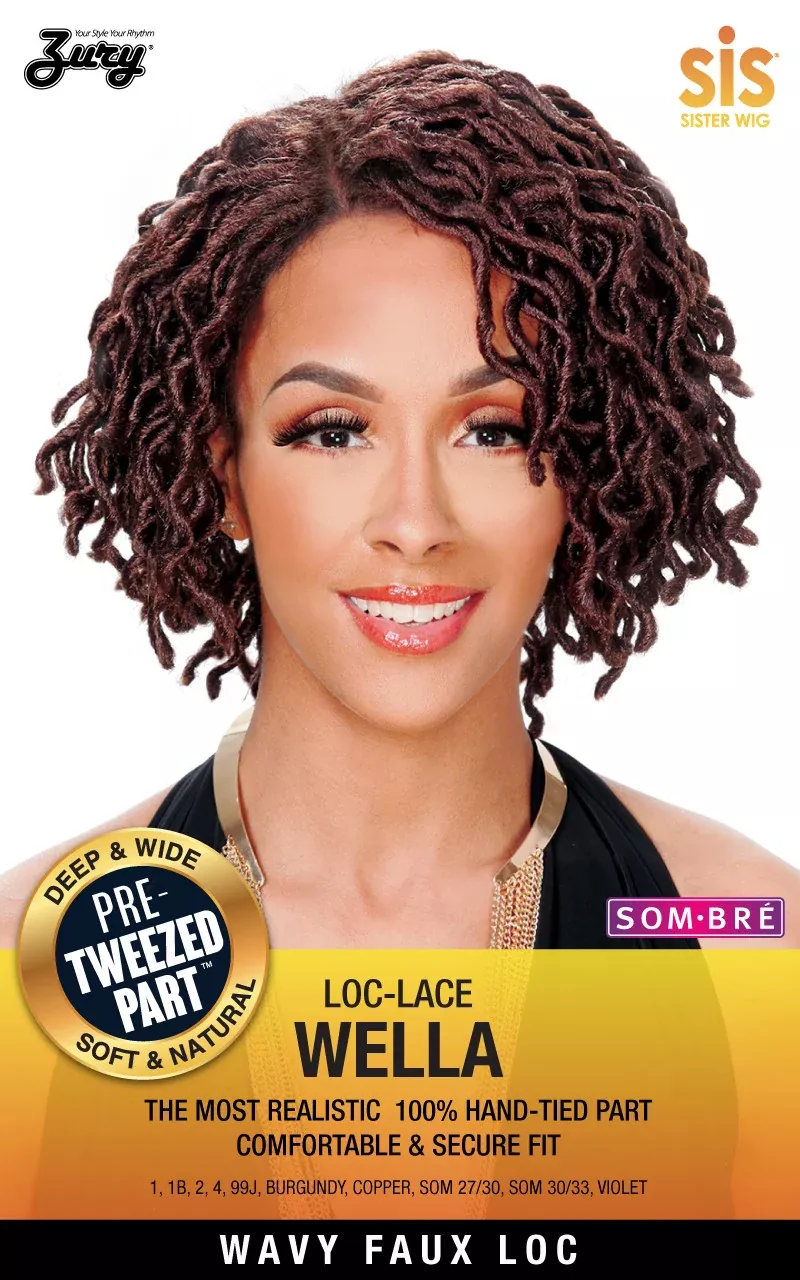 Zury Sis Wavy Faux Locs Swiss Lace Front Wig – Wella